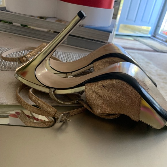 No. 21 GOLD COATED CUTOUT SANDALS SIZE 9 👠👠👠🔥🔥🔥🔥 - Picture 13 of 15